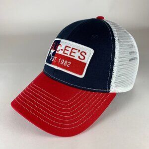 Buc-ees Texas Red Navy Blue White Snapback Trucker Hat